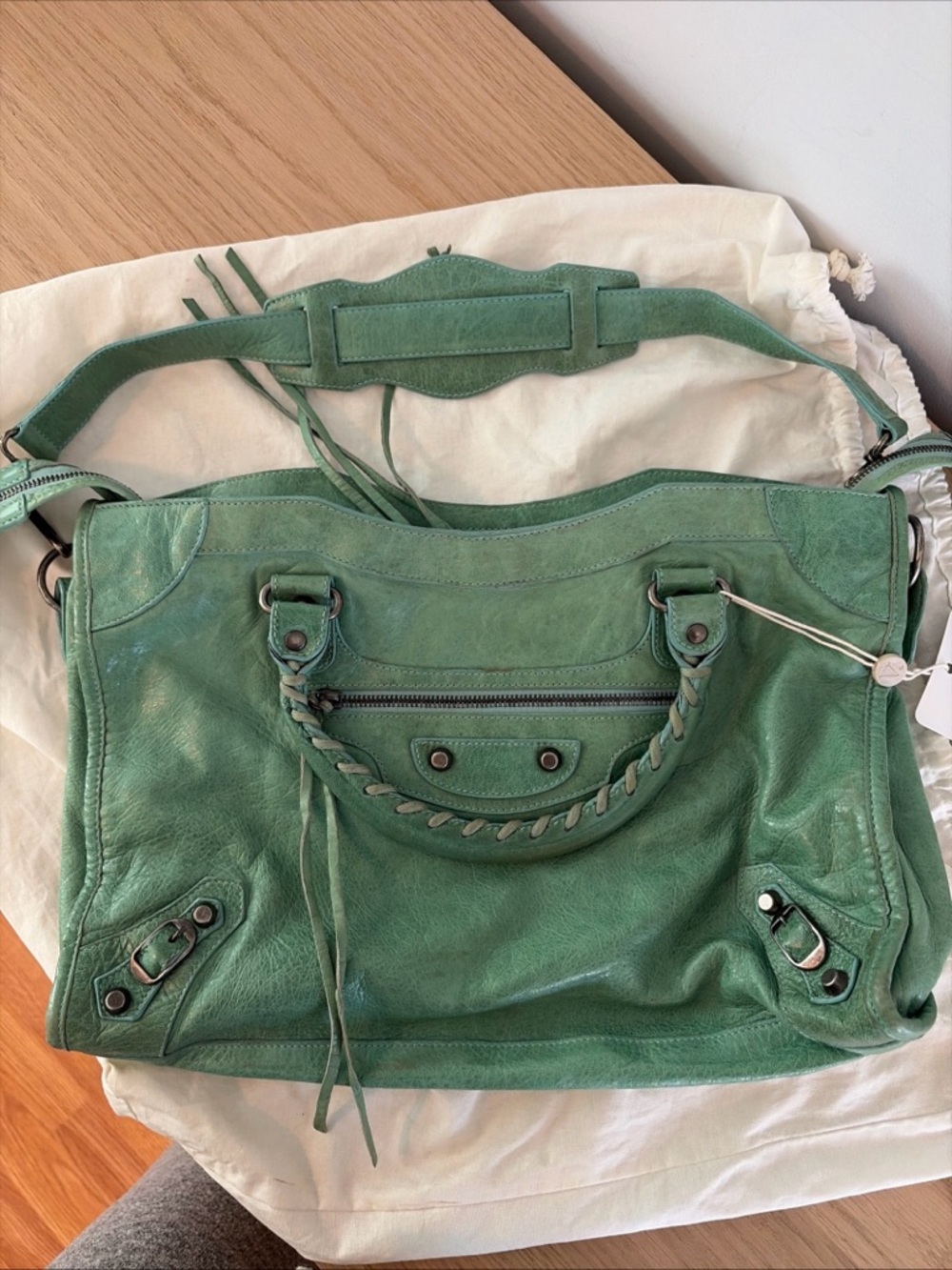 Balenciaga 2004 Seafoam city bag